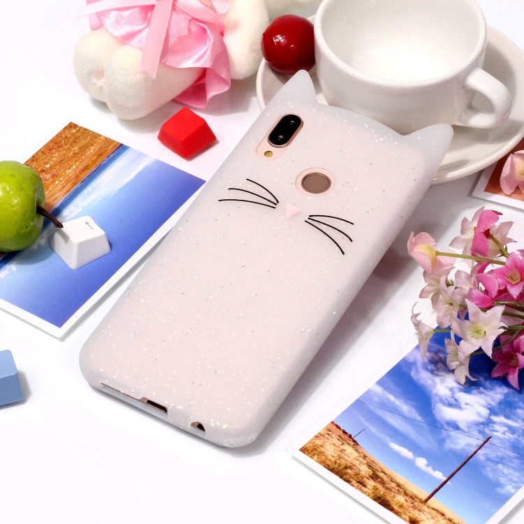 Lovely 3D Moustache Cat Soft Silicone Back Case for Huawei P20 Lite / Nova 3e