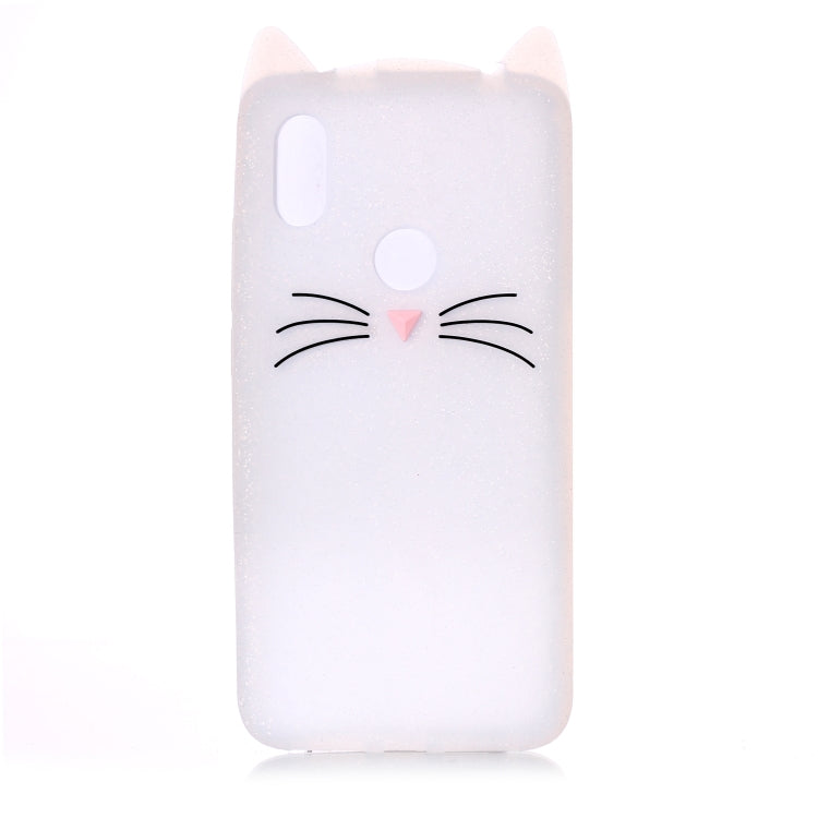 Lovely 3D Moustache Cat Soft Silicone Back Case for Xiaomi Mi A2 & Mi 6X(White)