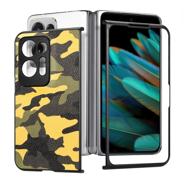 For OPPO Find N2 Camouflage Leather Back Cover Phone Case