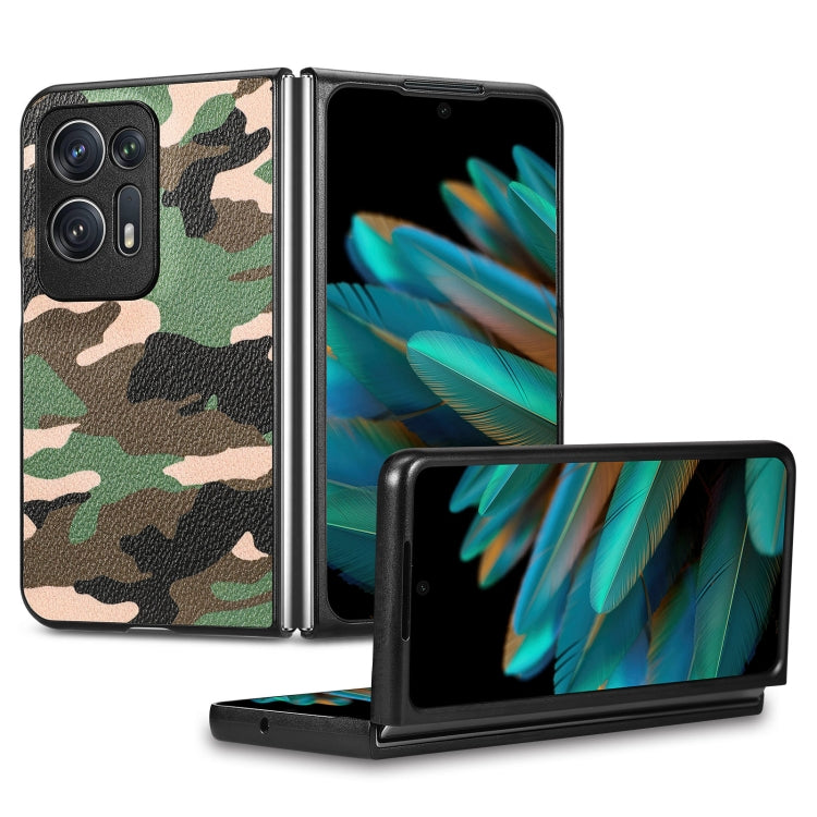For OPPO Find N2 Camouflage Leather Back Cover Phone Case