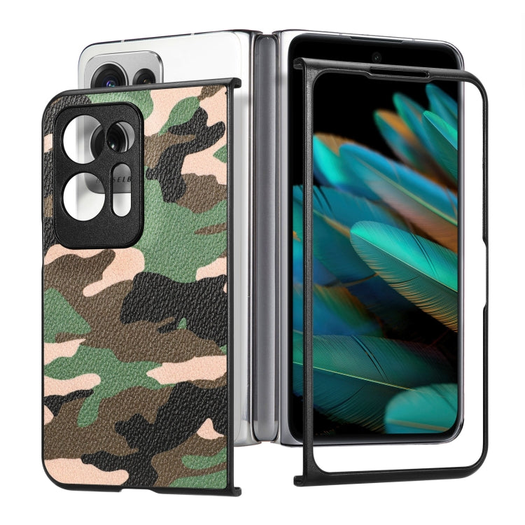For OPPO Find N2 Camouflage Leather Back Cover Phone Case