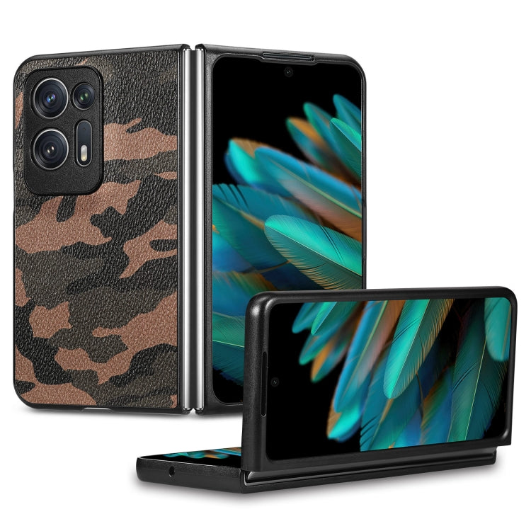 For OPPO Find N2 Camouflage Leather Back Cover Phone Case