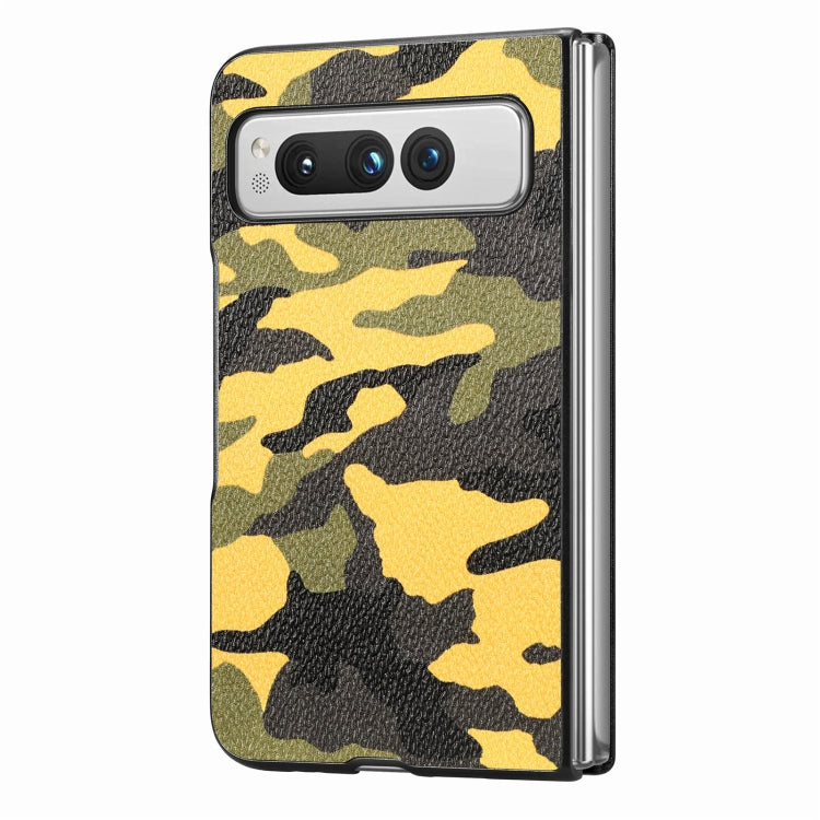 For Google Pixel Fold Camouflage Leather Back Cover Phone Case