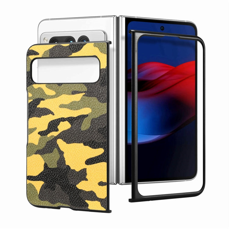 For Google Pixel Fold Camouflage Leather Back Cover Phone Case