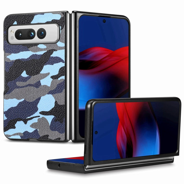 For Google Pixel Fold Camouflage Leather Back Cover Phone Case