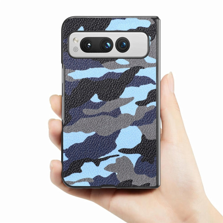 For Google Pixel Fold Camouflage Leather Back Cover Phone Case