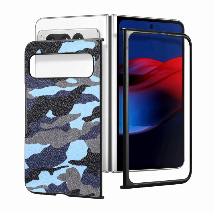 For Google Pixel Fold Camouflage Leather Back Cover Phone Case
