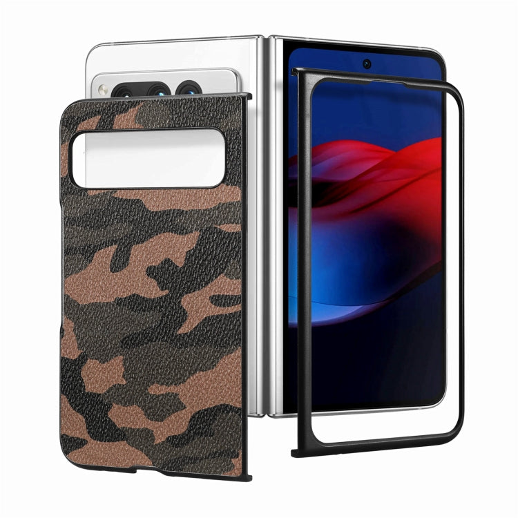 For Google Pixel Fold Camouflage Leather Back Cover Phone Case
