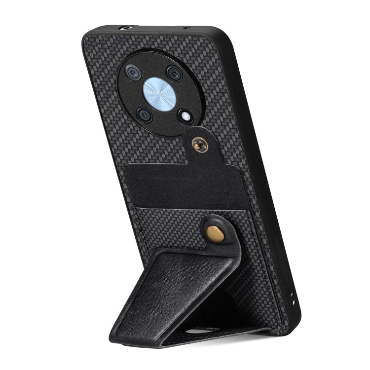 For Huawei nova Y90 Carbon Fiber Wallet Flip Card Holder Phone Case