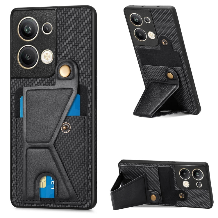 For OPPO Reno9 Pro+ Carbon Fiber Wallet Flip Card Holder Phone Case