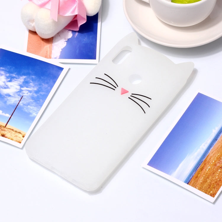 Lovely 3D Moustache Cat Soft Silicone Back Case for Xiaomi Redmi Note 7S /  Note 7 / Note 7 Pro
