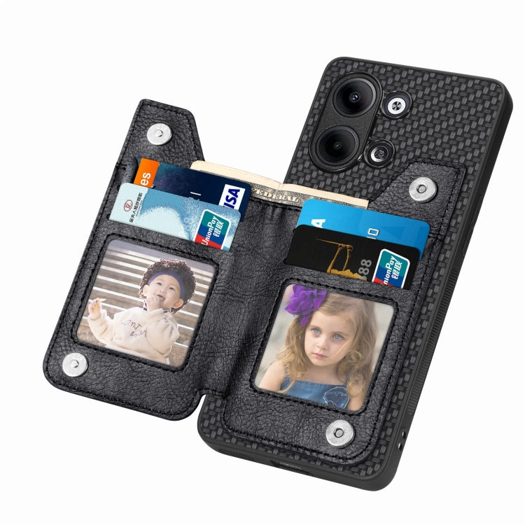 For OPPO Reno9 Carbon Fiber Flip Zipper Wallet Phone Case