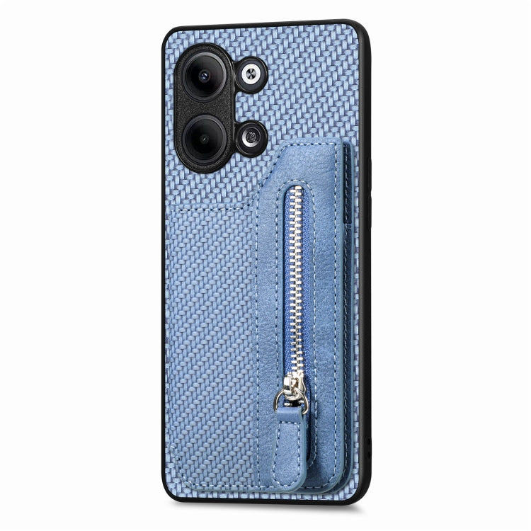 For OPPO Reno9 Carbon Fiber Flip Zipper Wallet Phone Case