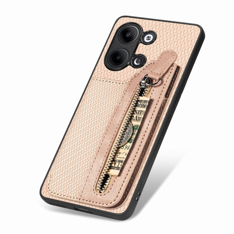 For OPPO Reno9 Carbon Fiber Flip Zipper Wallet Phone Case