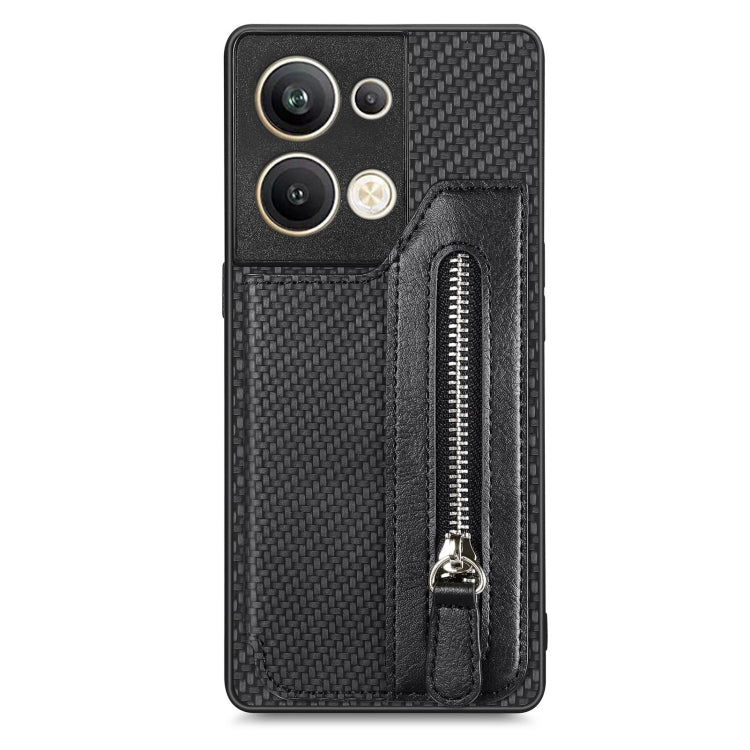 OPPO Reno9 Pro+ Carbon Fiber Flip Zipper Wallet Phone Case