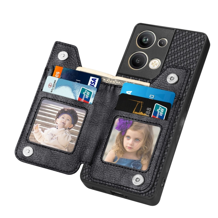 OPPO Reno9 Pro+ Carbon Fiber Flip Zipper Wallet Phone Case