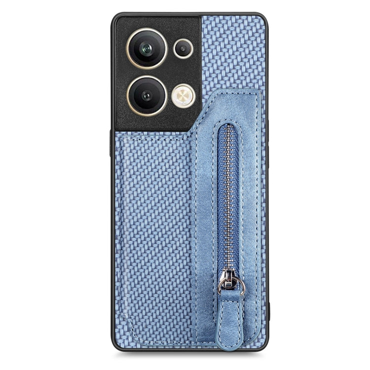 OPPO Reno9 Pro+ Carbon Fiber Flip Zipper Wallet Phone Case