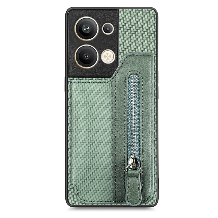 OPPO Reno9 Pro+ Carbon Fiber Flip Zipper Wallet Phone Case