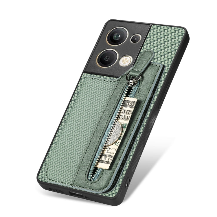 OPPO Reno9 Pro+ Carbon Fiber Flip Zipper Wallet Phone Case