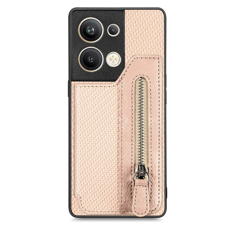 OPPO Reno9 Pro+ Carbon Fiber Flip Zipper Wallet Phone Case