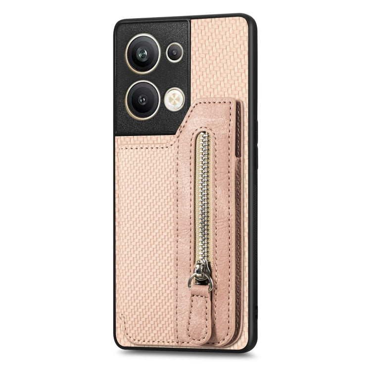 OPPO Reno9 Pro+ Carbon Fiber Flip Zipper Wallet Phone Case