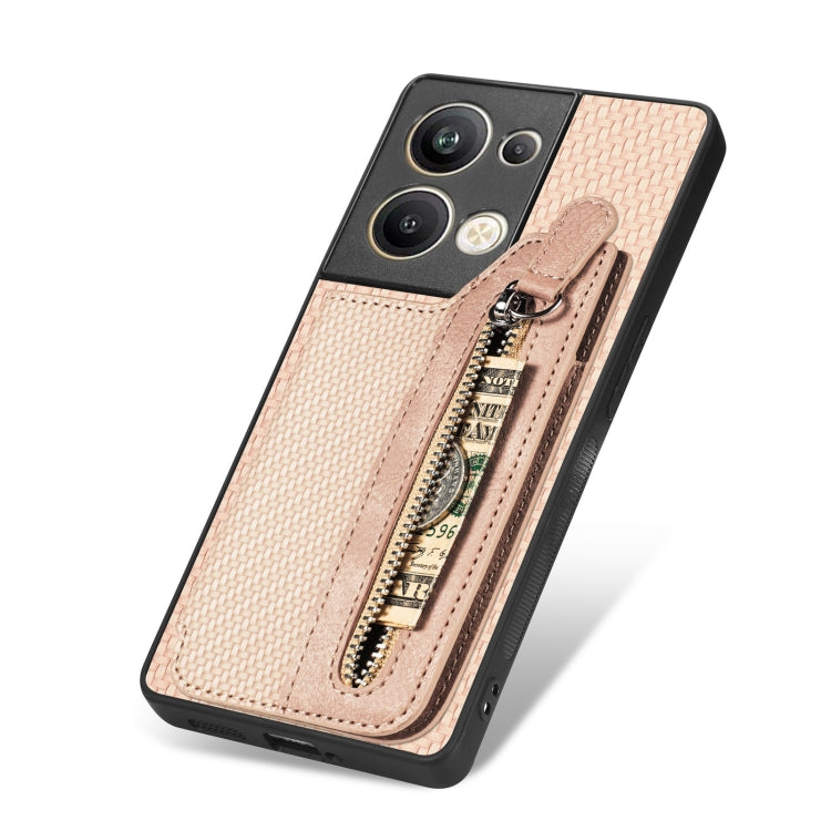 OPPO Reno9 Pro+ Carbon Fiber Flip Zipper Wallet Phone Case