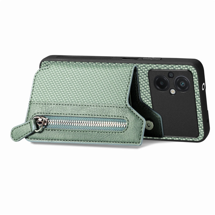 For Xiaomi Poco M5 4G Carbon Fiber Flip Zipper Wallet Phone Case