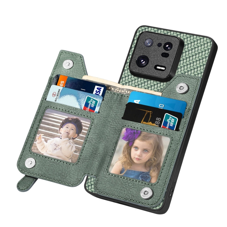 For Xiaomi 13 Pro Carbon Fiber Flip Zipper Wallet Phone Case