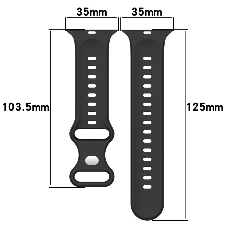 Butterfly Buckle Two-Color Silicone Watch Band For Apple Watch Series 8&7 45mm / SE 2&6&SE&5&4 44mm / 3&2&1 42mm