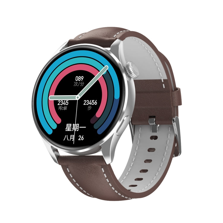 Q3 Max 1.36 inch Color Screen Smart Watch,Leather Strap,Support Heart Rate Monitoring / Blood Pressure Monitoring