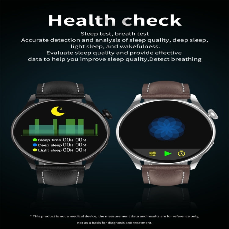 Q3 Max 1.36 inch Color Screen Smart Watch,Leather Strap,Support Heart Rate Monitoring / Blood Pressure Monitoring