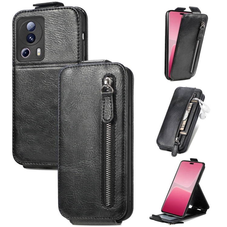 For Xiaomi 13 Lite Zipper Wallet Vertical Flip Leather Phone Case