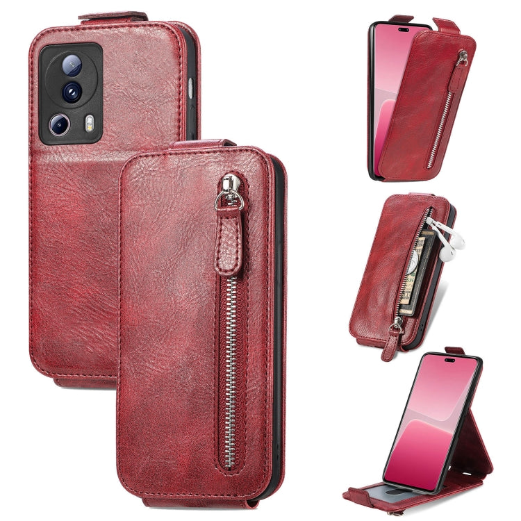 For Xiaomi 13 Lite Zipper Wallet Vertical Flip Leather Phone Case