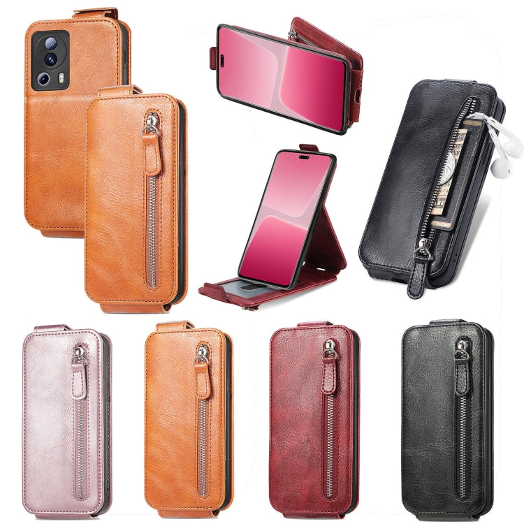 For Xiaomi 13 Lite Zipper Wallet Vertical Flip Leather Phone Case