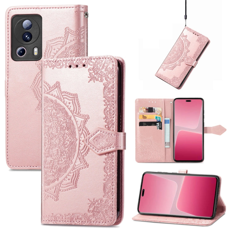 For Xiaomi 13 Lite Mandala Flower Embossed Horizontal Flip Leather Phone Case