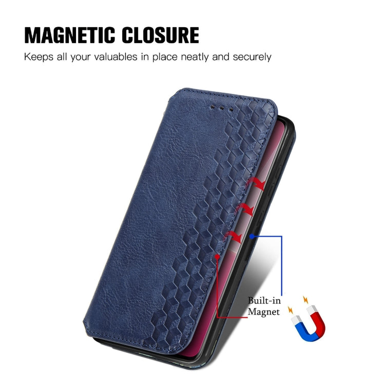 For Xiaomi 13 Lite Cubic Grid Pressed Magnetic Leather Phone Case