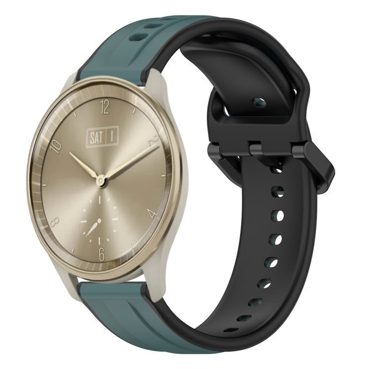 For Garmin Vivomove Trend 20mm Convex Loop Two-Color Silicone Watch Band