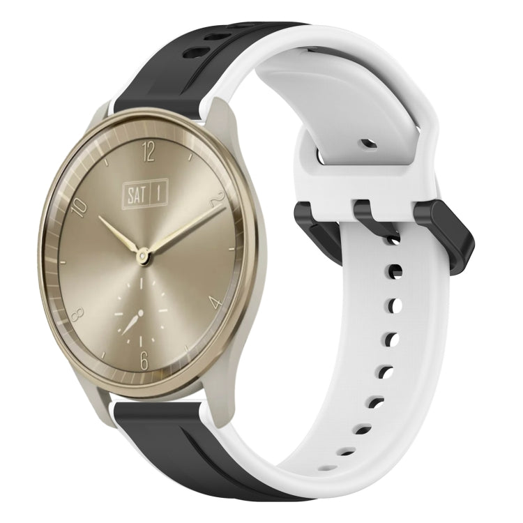 For Garmin Vivomove Trend 20mm Convex Loop Two-Color Silicone Watch Band