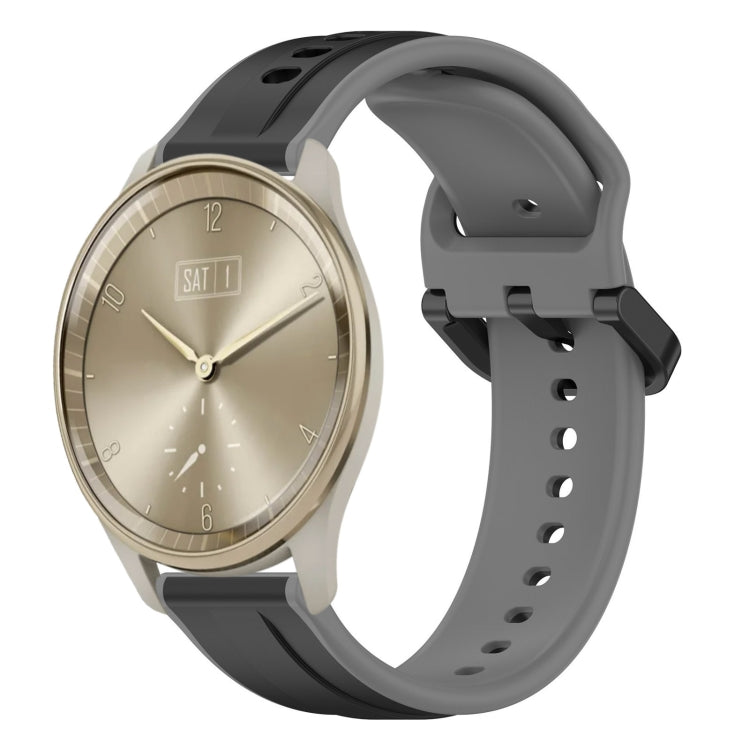 For Garmin Vivomove Trend 20mm Convex Loop Two-Color Silicone Watch Band