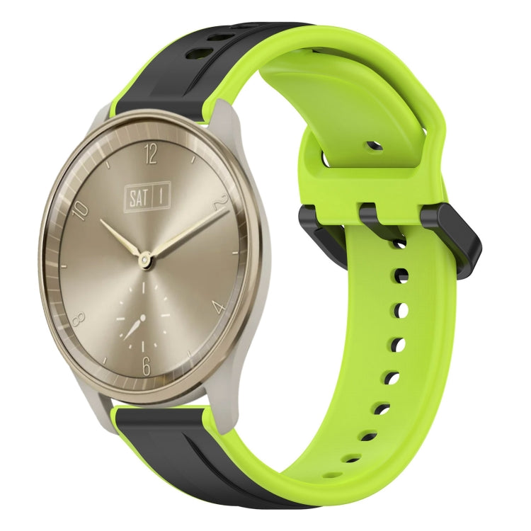 For Garmin Vivomove Trend 20mm Convex Loop Two-Color Silicone Watch Band