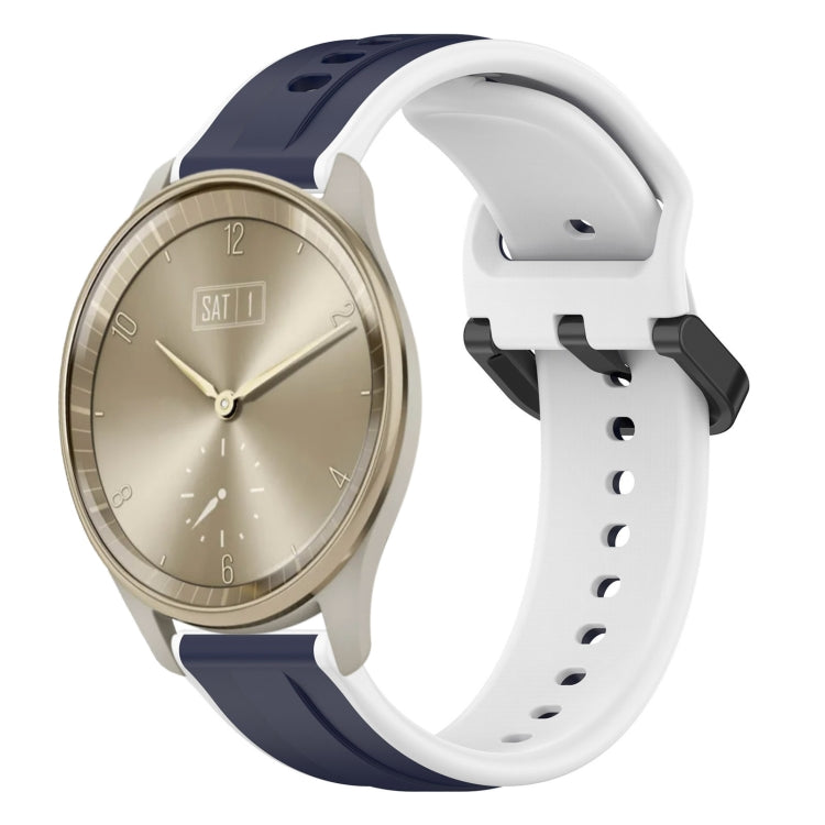 For Garmin Vivomove Trend 20mm Convex Loop Two-Color Silicone Watch Band