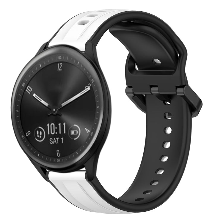 For Garmin Vivomove Sport 20mm Convex Loop Two-Color Silicone Watch Band