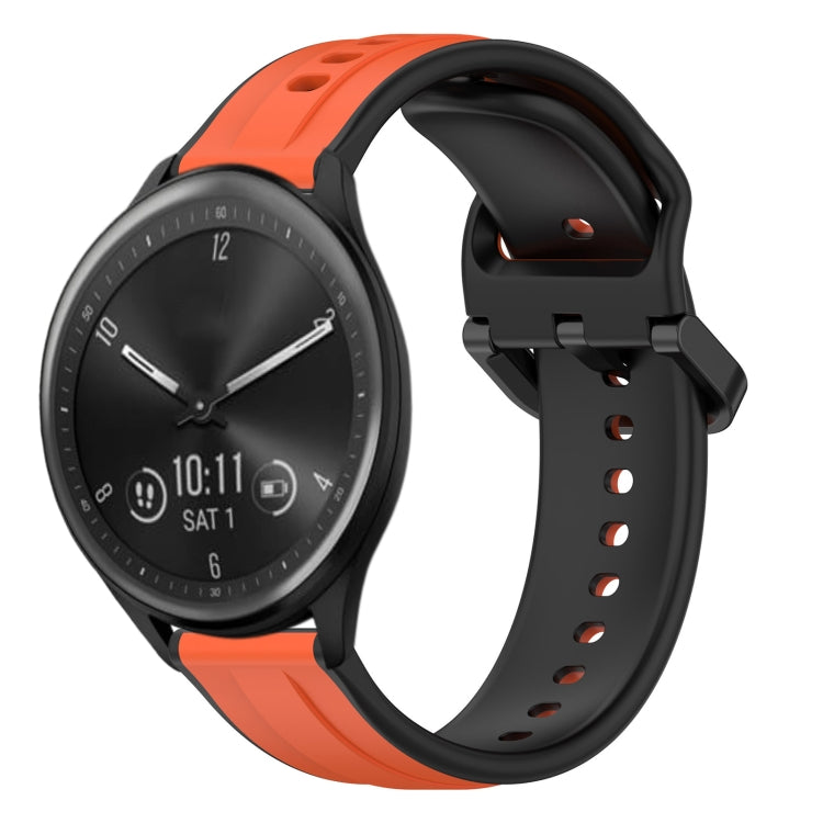 For Garmin Vivomove Sport 20mm Convex Loop Two-Color Silicone Watch Band