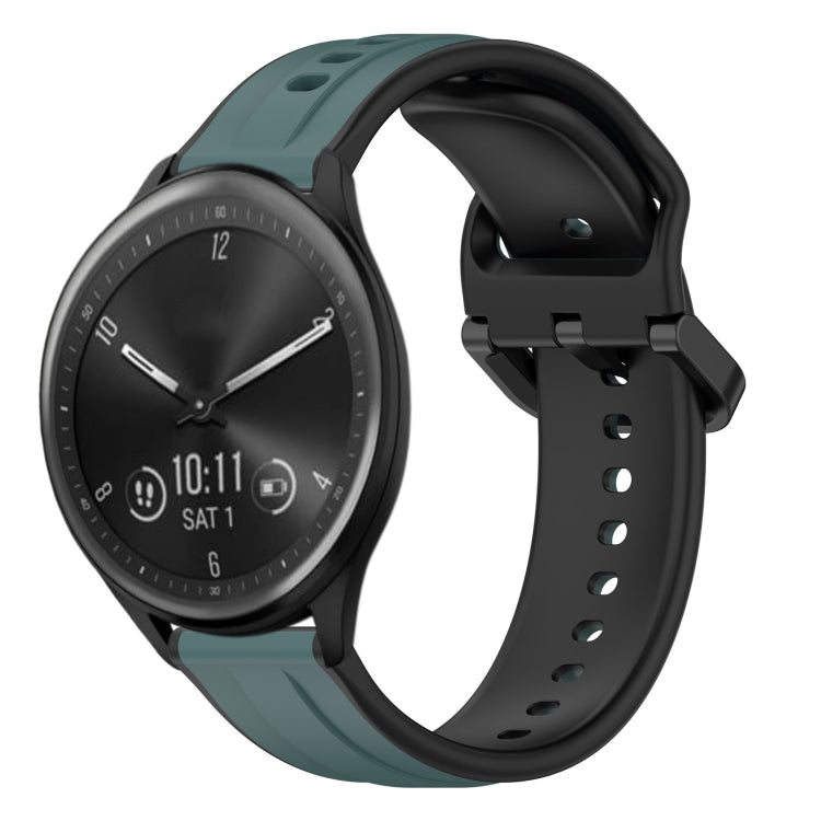 For Garmin Vivomove Sport 20mm Convex Loop Two-Color Silicone Watch Band