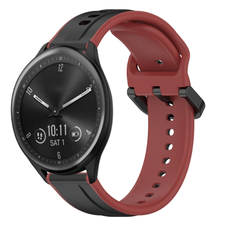 For Garmin Vivomove Sport 20mm Convex Loop Two-Color Silicone Watch Band