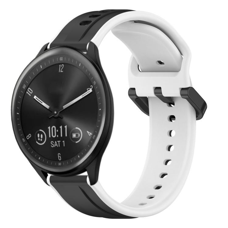 For Garmin Vivomove Sport 20mm Convex Loop Two-Color Silicone Watch Band