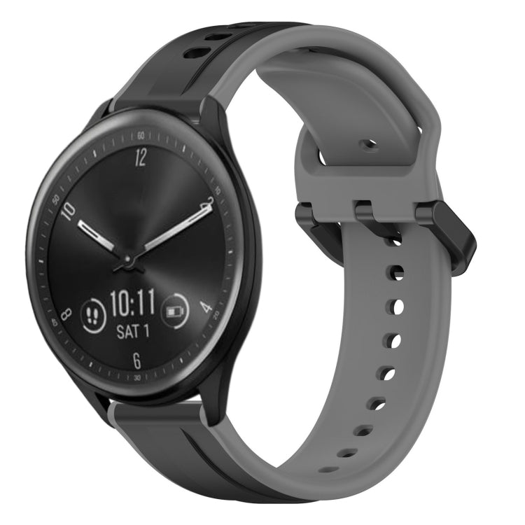 For Garmin Vivomove Sport 20mm Convex Loop Two-Color Silicone Watch Band