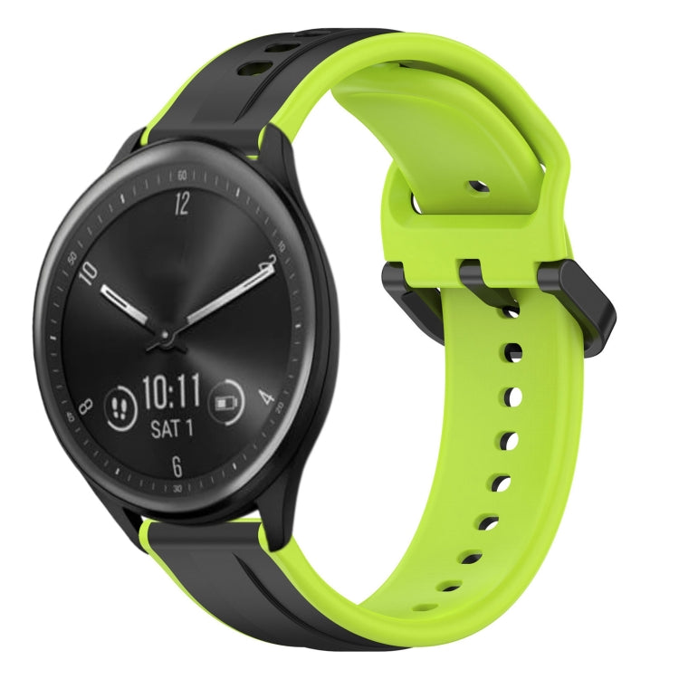 For Garmin Vivomove Sport 20mm Convex Loop Two-Color Silicone Watch Band