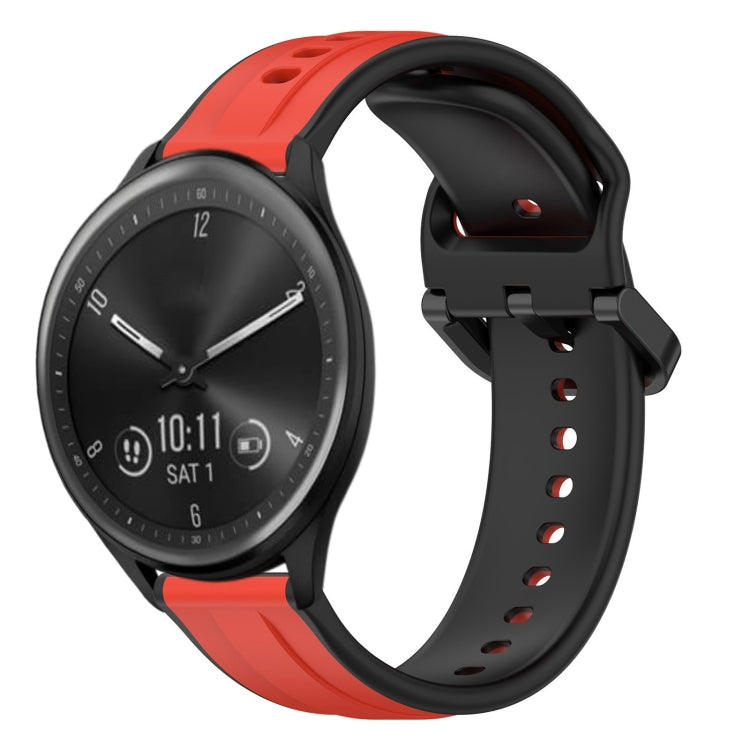 For Garmin Vivomove Sport 20mm Convex Loop Two-Color Silicone Watch Band