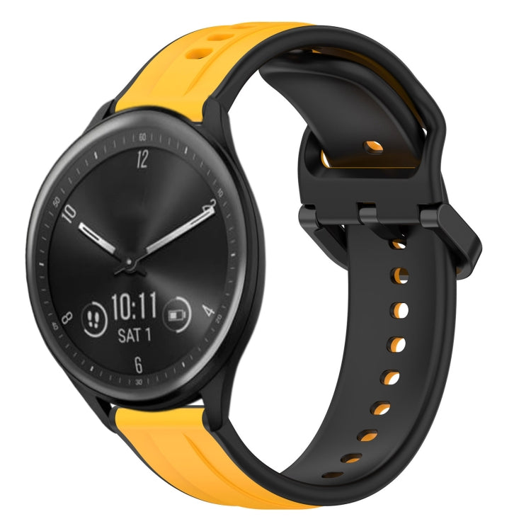 For Garmin Vivomove Sport 20mm Convex Loop Two-Color Silicone Watch Band